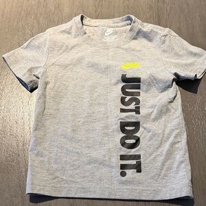 Nike Kids Gray Tee with Neon Accents